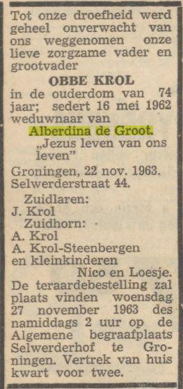 obbe krol in 1963.